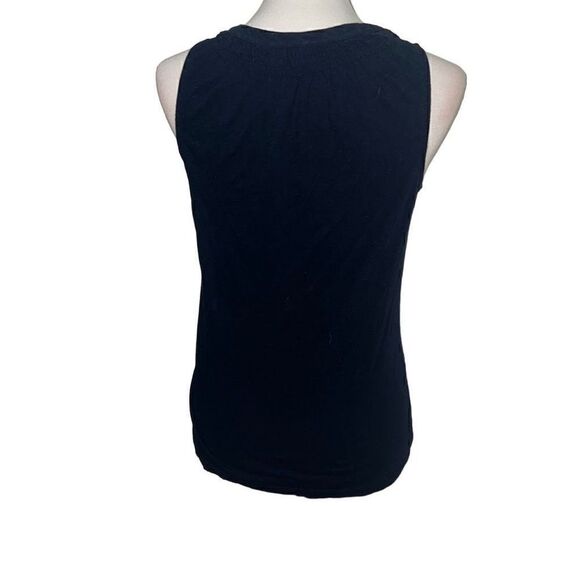 Lilly Pulitzer Navy Essie Tank Top Gold Buttons Smocked Neutral Basic Sz S Small - Picture 3 of 8